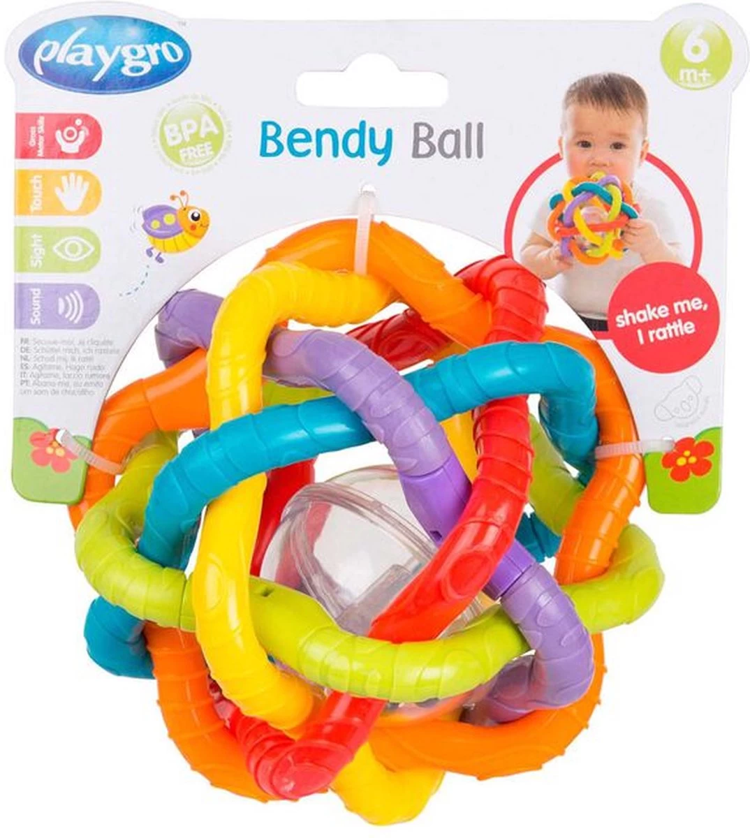 Playgro Buigbare Bendy Ball - Grijp- En Bijtspeelgoed - Incl Rammelaar - Activiteitenbal 6 Playgro Buigbare Bendy Ball - Grijp- En Bijtspeelgoed - Incl Rammelaar - Activiteitenbal - Afbeelding 6