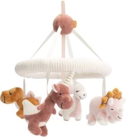 Prénatal Muziekmobiel - Dino Thema - Baby Box Accessoires – Boxmobiel - Roze/Multikleur