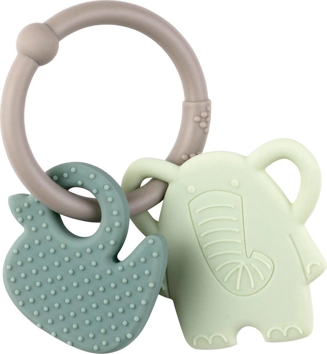Nattou Olifant En Eend Silicone - Bijtring - BPA Vrij - Groen 2 Nattou Olifant En Eend Silicone - Bijtring - BPA Vrij - Groen - Afbeelding 2