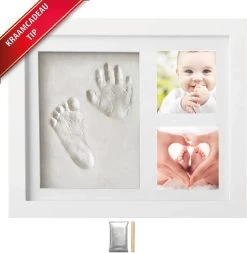 PIPIP Baby Fotolijst - Klei Afdruk Baby Voet En Hand - Kraamcadeau Jongen Of Meisje - Babyshower - Kraampakket/Geboorte Cadeau - Baby Art