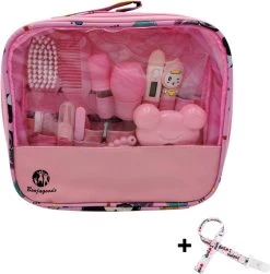 BenjaGoods Baby Verzorgingsset - 13 In 1 - Baby Geschenkset - Babyshower - Manicureset - Reistasje - Kraamcadeau - Meisje - Baby - Roze