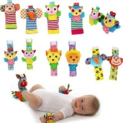 Baby Rammelaar | Baby Rammelaar Sokjes En Rammelaar Armbanden|4-delig Rammelaar Set|Pols- En Voetrammelaar Set| 0 T/m 24 Maanden | Babyarmband | Babysokken | Babykleding|Pasgeboren Baby| Baby Gift Set -Babyspeelgoed Winkel 1194x1200