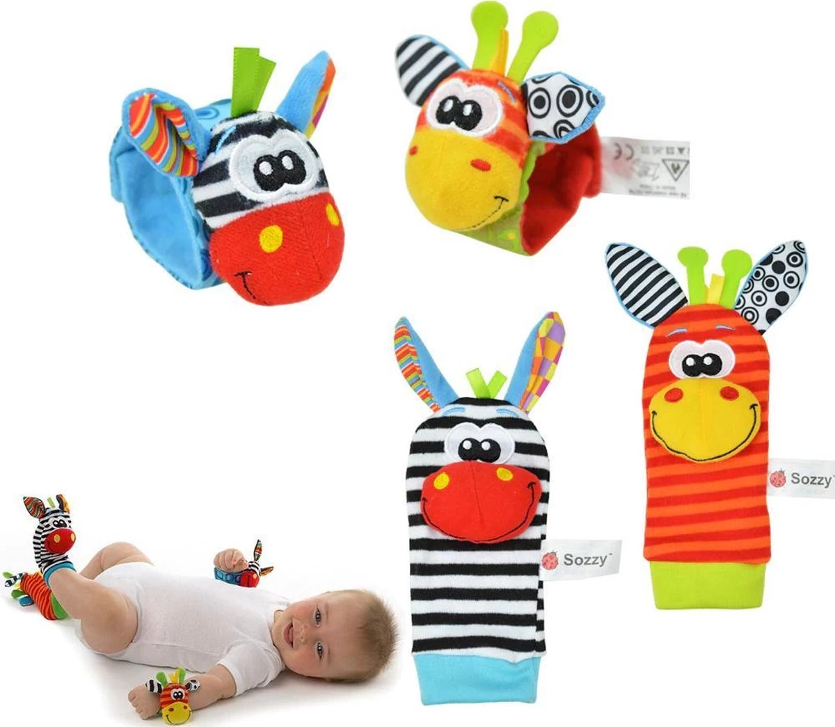Merkloos EPIN | Baby Rammelaar Set | 2 Baby Pols Rammelaars | 2 Speelsokken Rammelaars | Giraffe | 4-Delig 1 Merkloos EPIN | Baby Rammelaar Set | 2 Baby Pols Rammelaars | 2 Speelsokken Rammelaars | Giraffe | 4-Delig