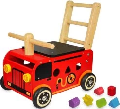 Houten Loopwagen Brandweer Met Blokken - I'm Toy -Babyspeelgoed Winkel 1200x1095