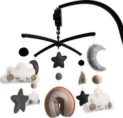 Muziekmobiel / Boxmobiel / Baby Mobiel Zwart Regenboog Voor Box