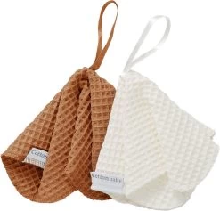 Cottonbaby - Speendoekje - Wafel - Per Set Van 2 - Roest/room