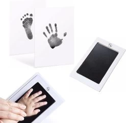 Baby Handafdruk - Baby Voetafdruk - Set - Baby Art - Kraamcadeau -Babyshower Cadeau – Inktafdruk – Inclusief Beschrijving Nederlands/Engels