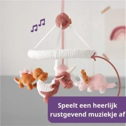 Prénatal Muziekmobiel - Dino Thema - Baby Box Accessoires – Boxmobiel - Roze/Multikleur -Babyspeelgoed Winkel 1200x1199 1