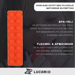 Bijtketting - Kauwketting | Bouwblokje Patroon Oranje -Babyspeelgoed Winkel 1200x1200 19