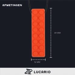 Bijtketting - Kauwketting | Bouwblokje Patroon Oranje -Babyspeelgoed Winkel 1200x1200 20