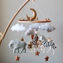 Fay&May® Baby Mobiel Safari – Boxmobiel – Dieren Mobiel Babykamer – Babyshower Cadeau Babymobiel – Wieg Mobiel Boxmobiel – Kraamkado