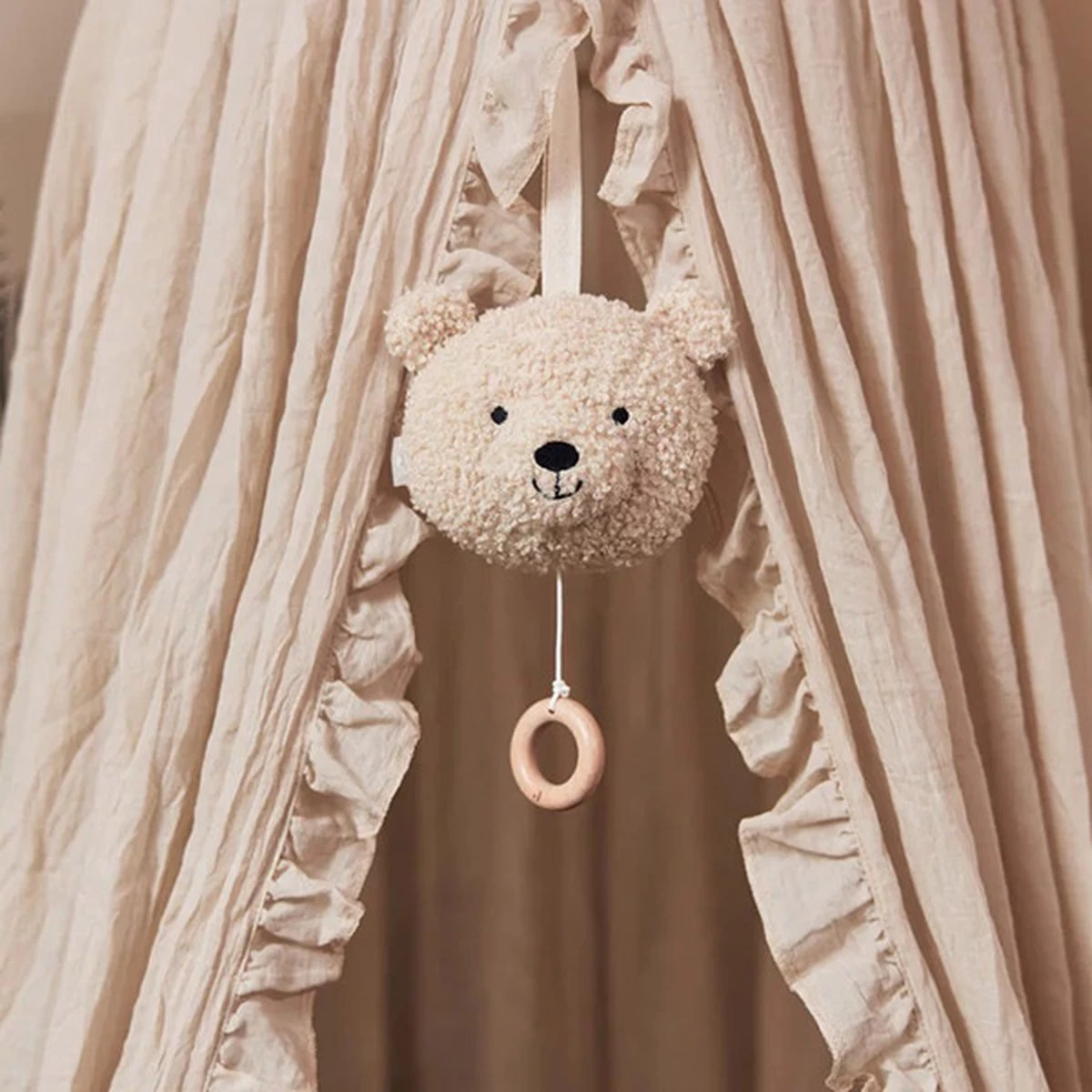 Jollein Muziekhanger Teddy Bear - Naturel 2 Jollein Muziekhanger Teddy Bear - Naturel - Afbeelding 2