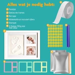 Baby Fotolijst - Gipsafdruk Baby - Klei Afdruk Baby Voet En Hand - Kraamcadeau Jongen Of Meisje - Babyshower - Kraampakket/Geboorte Cadeau -Babyspeelgoed Winkel 1200x1200 516