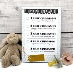 Oppas Strippenkaart - Kraamcadeau Jongen - Kraamcadeau Meisje - Cadeau Kraammand - Geboortemand - Kraampakket