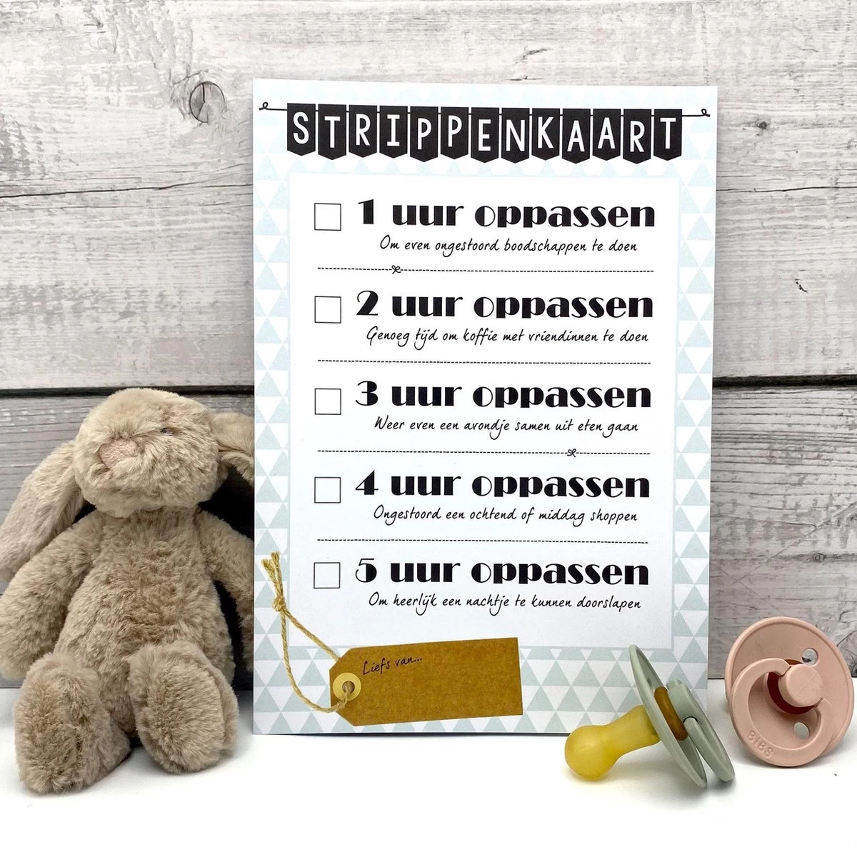 Oppas Strippenkaart - Kraamcadeau Jongen - Kraamcadeau Meisje - Cadeau Kraammand - Geboortemand - Kraampakket 1 Oppas Strippenkaart - Kraamcadeau Jongen - Kraamcadeau Meisje - Cadeau Kraammand - Geboortemand - Kraampakket