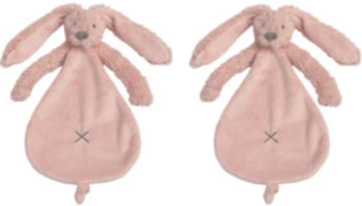 2 Happy Horse Richie Knuffeldoekjes | Oud Roze | Baby Cadeau | Kraam Cadeau