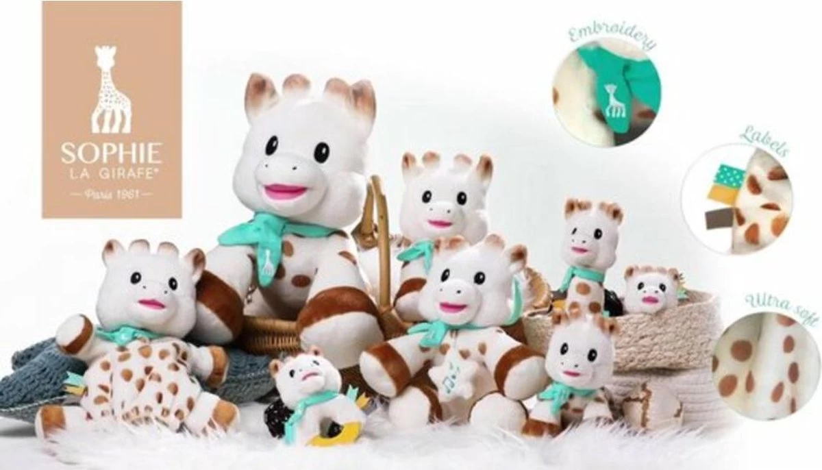 Sophie De Giraf - Rammelaar - Pluche Knijprammelaar 3 Sophie De Giraf - Rammelaar - Pluche Knijprammelaar - Afbeelding 3