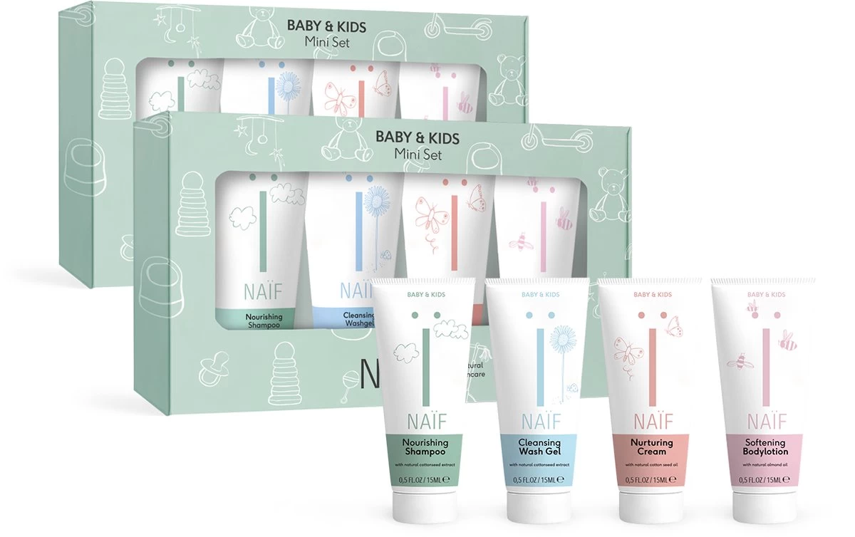 Naïf 2x Miniset - Cadeau - Voordeelverpakking - Inhoud 4 X 15ml 1 Naïf 2x Miniset - Cadeau - Voordeelverpakking - Inhoud 4 X 15ml