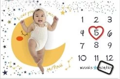 Merkloos Baby Mijlpaaldeken – Milestone Deken – Babyshower Cadeau – Kraamcadeau - Kraamcadeau Jongen - Kraamcadeau Meisje - Geboorte Cadeau - Baby Speelkleed - Gender Neutraal Babycadeau