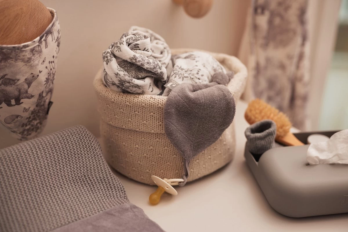 Jollein Speendoekje Badstof Leaf - Storm Grey 3 Jollein Speendoekje Badstof Leaf - Storm Grey - Afbeelding 3