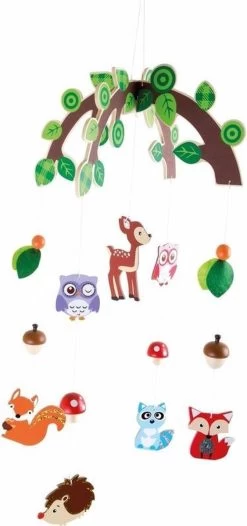 Houten Mobiel - Dieren Uit Het Bos 5 Houten Mobiel - Dieren Uit Het Bos -Babyspeelgoed Winkel 563x1200