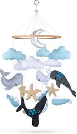 Wavy Dreams - Boxmobiel - Dieren Mobiel Babykamer - Mobiel Baby - Kraamcadeau - Baby Cadeau Jongen - Baby Mobiel - Blue Waves