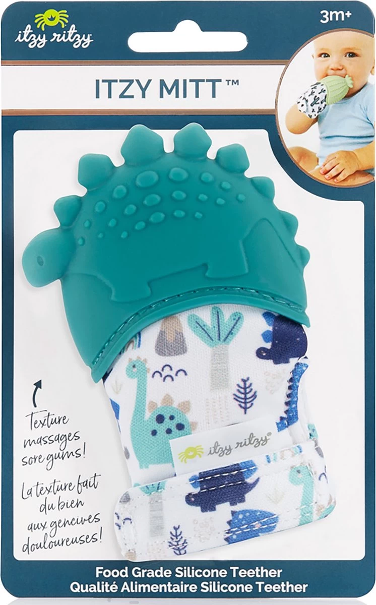 Itzy Ritzy - Itzy Mitt™ - Baby Bijtwant - Teal Dino 2 Itzy Ritzy - Itzy Mitt™ - Baby Bijtwant - Teal Dino - Afbeelding 2