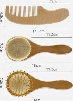 Anpro® Baby Borstel Set - Baby Haarborstel En Kamset - 4 Stuks - Baby Verzorgingsset - Baby Borstel En Kam - Baby Borstel Geitenhaar - Kraamcadeau -Babyspeelgoed Winkel 866x1200 1