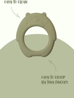 J.Børn Silicone Bijtring Beer - Sage - Bijtspeelgoed - Baby